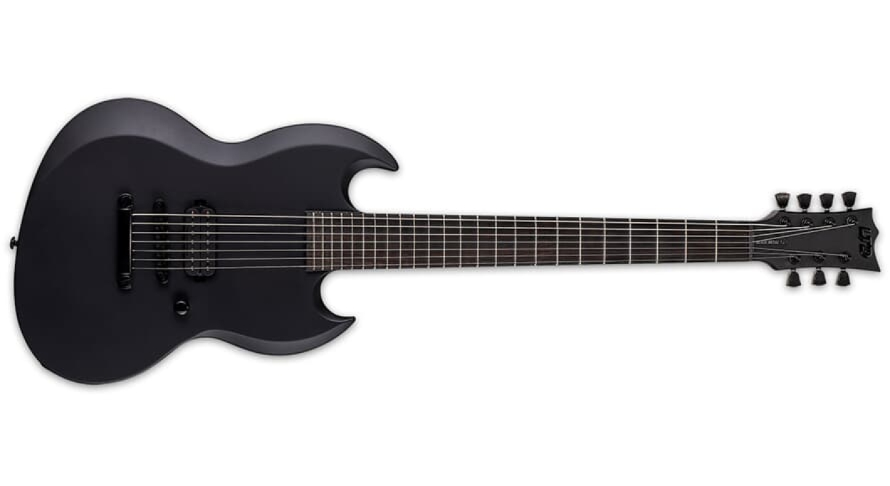 LTD VIPER-7 BARITONE BLACK METAL BLKS BLACK SATIN